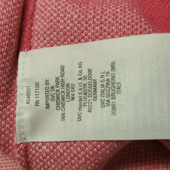 NEW! Belle by Kim Gravel pink plaid color block sweater. Never worn. Medium. - Picture 5 of 6